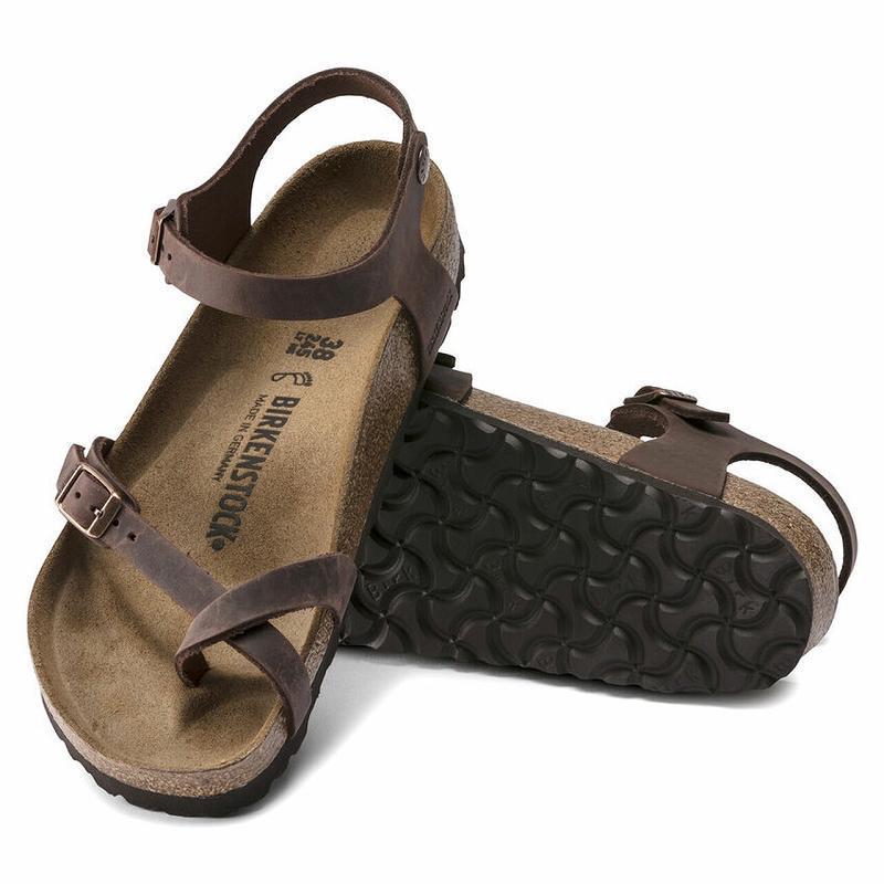Birkenstock Taormina Oiled Lær Sandaler Dame Kaffe | NO 184AHK